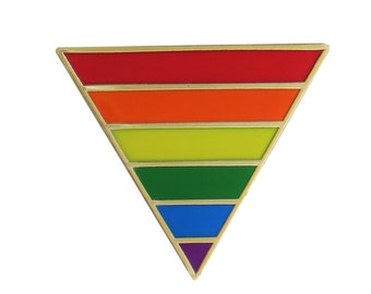 Rainbow Triangle LGBTQ+ Gay Pride Gold Plated Pin Badge