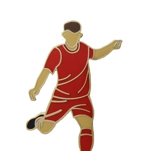Football Soccer Player Pin Badge - All Red