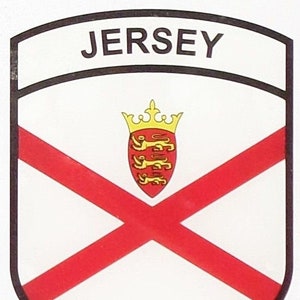 Jersey Flag Car Sticker Shield (Self-Cling)