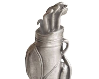 Golf Clubs Bag Caddy Caddie Pewter Bottle Stopper - Hand Made in The United Kingdom