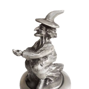 Witch Witchcraft Magic Pewter Bottle Stopper - Hand Made in The United Kingdom