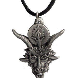 Baphomet Goat Head Pewter Pendant Necklace - Hand Made in The United Kingdom
