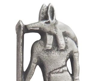 Anubis Egyptian God of Embalming & the Afterlife Pewter Pin Badge - Hand Made in The United Kingdom