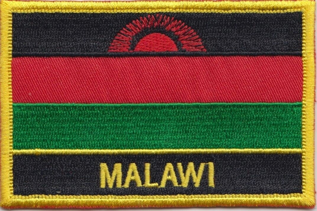Malawi Flag Rectangular Embroidered Patch