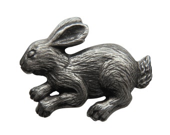 Rabbit Pewter Brooch - Hand Made in the United Kingdom