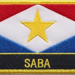 Saba Flag Rectangular Embroidered Patch