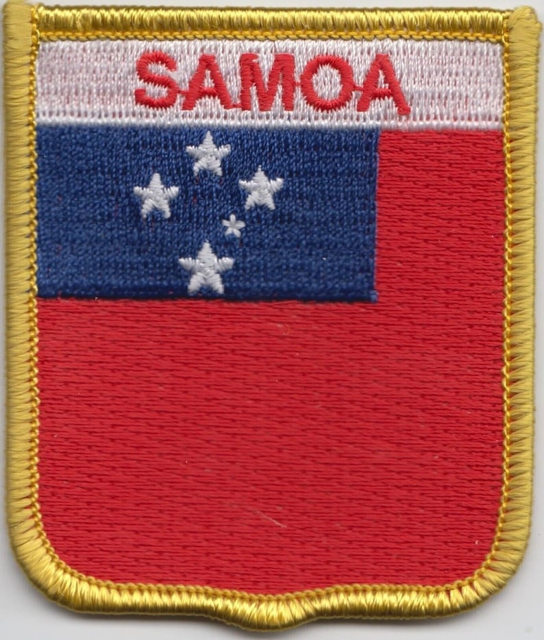 Samoa Lettering Samoa Shield Embroidered Patch - Etsy