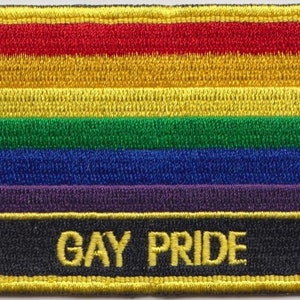 Rainbow Gay Pride Flag Rectangular Embroidered Patch