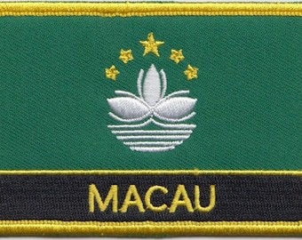 Macau Flag Rectangular Embroidered Patch