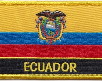 Ecuador Flag Rectangular Embroidered Patch