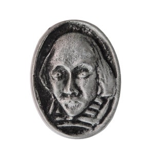 William Shakespeare Small Pewter Pin Badge - Hand Made in The United Kingdom