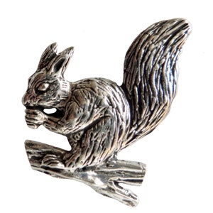 Squirrel Pewter Pin Badge - Hand Made in Cornwall