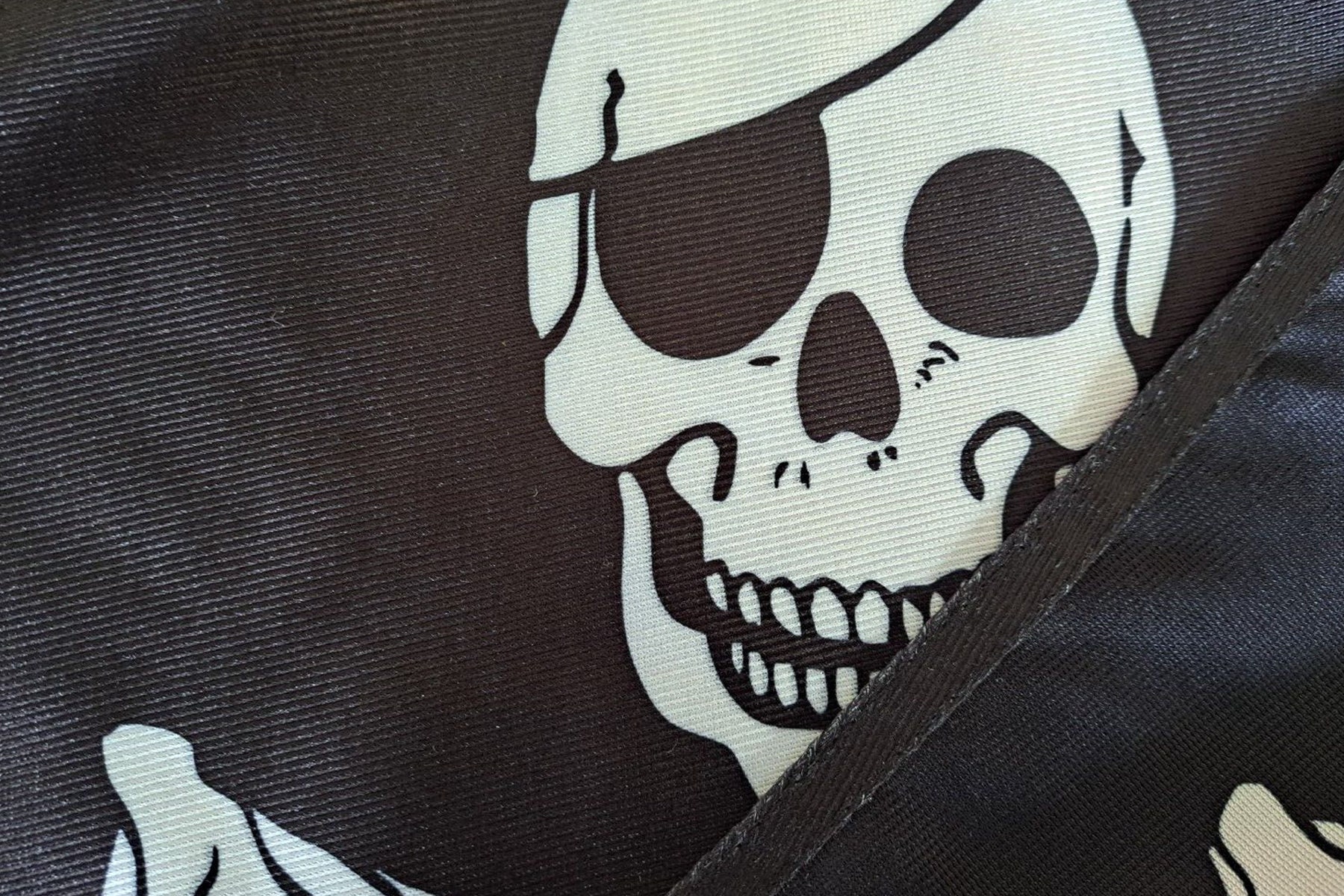 Jolly Roger Pirate Skull & Crossbones Boat Flag With Rope and Toggle ...