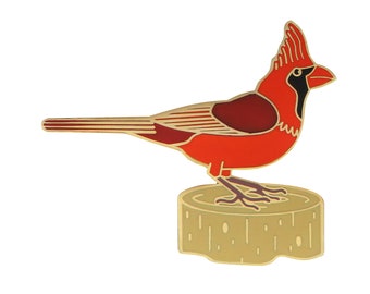 North Carolina Northern Cardinal State Bird Pin Badge