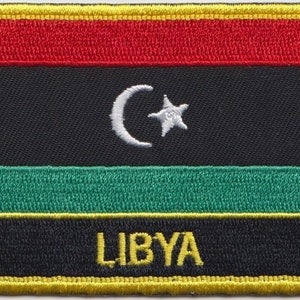 Libya Flag Rectangular Embroidered Patch