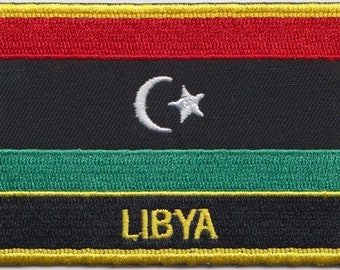 Libya Flag Rectangular Embroidered Patch