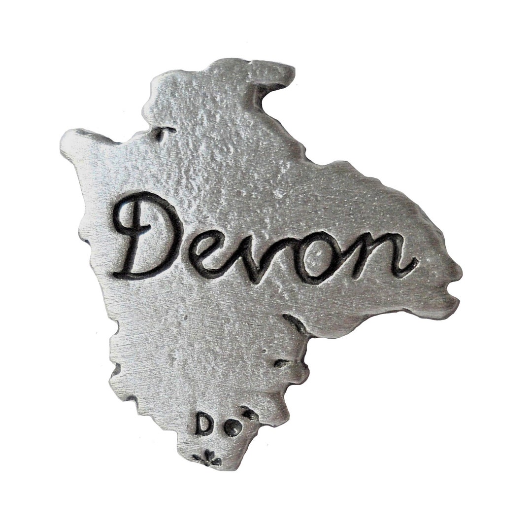 Devon County Pin Devon County Map Pewter Pin Badge - Hand Made in the United Kingdom - Etsy