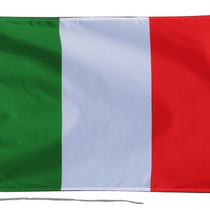 Italy Flag with Eyelets or Rope and Toggle - Hand Made in the UK