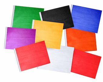 Plain Coloured Small Arts & Crafts Flags - 9 to Choose From