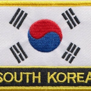 South Korea Flag Rectangular Embroidered Patch