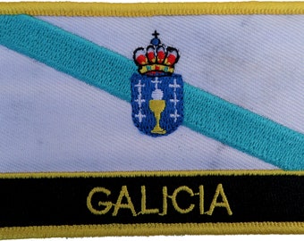 Galicia Flag Rectangular Embroidered Patch