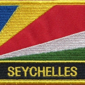Seychelles Flag Rectangular Embroidered Patch