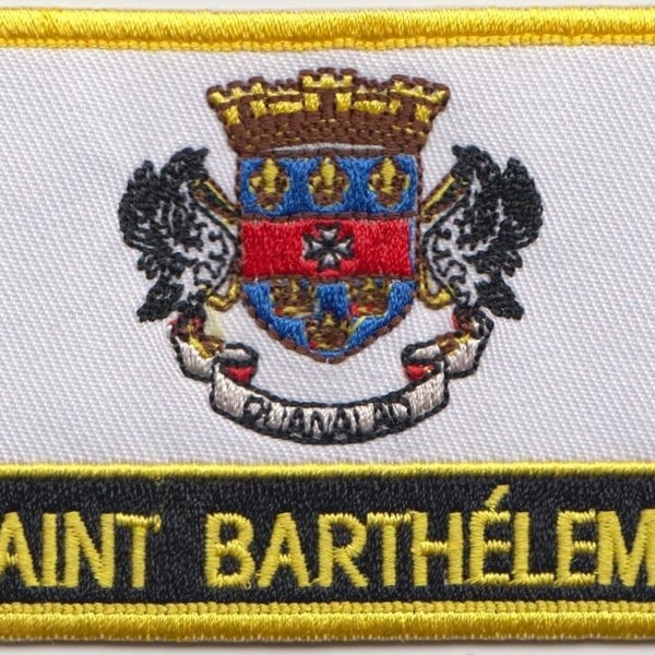 Saint Barthelemy Flag Rectangular Embroidered Patch