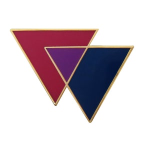 Bisexual Bi Pride Biangles LGBTQ+ Gold Plated Pin Badge