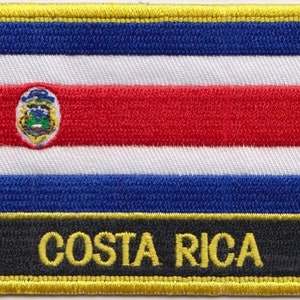 Costa Rica Flag Rectangular Embroidered Patch