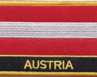 Austria Federal Flag Rectangular Embroidered Patch