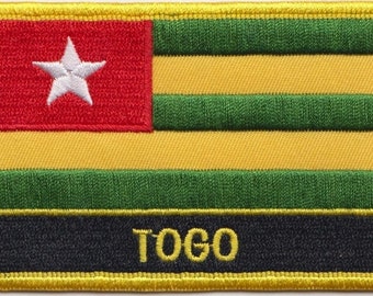 Togo Flag Rectangular Embroidered Patch