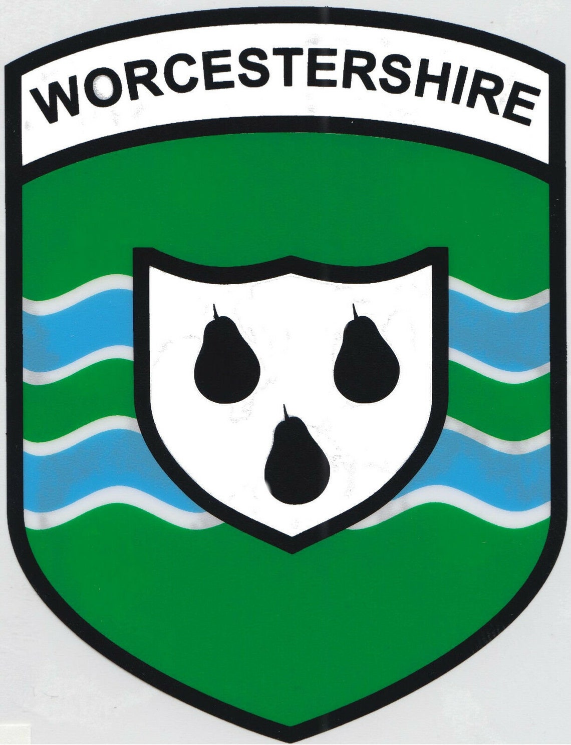 Worcestershire County Flag Car Sticker Shield Self-Cling | Etsy