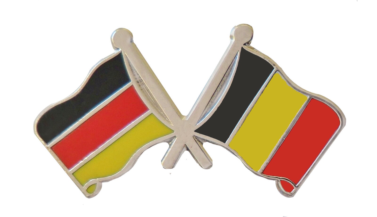 Germany and Belgium Flag Friendship Pin Badge