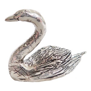 Swan Solid Pewter Ornament - Hand Made in Cornwall