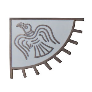 Odin&#39;s Raven Banner Viking Norse Flag White Pin Badge