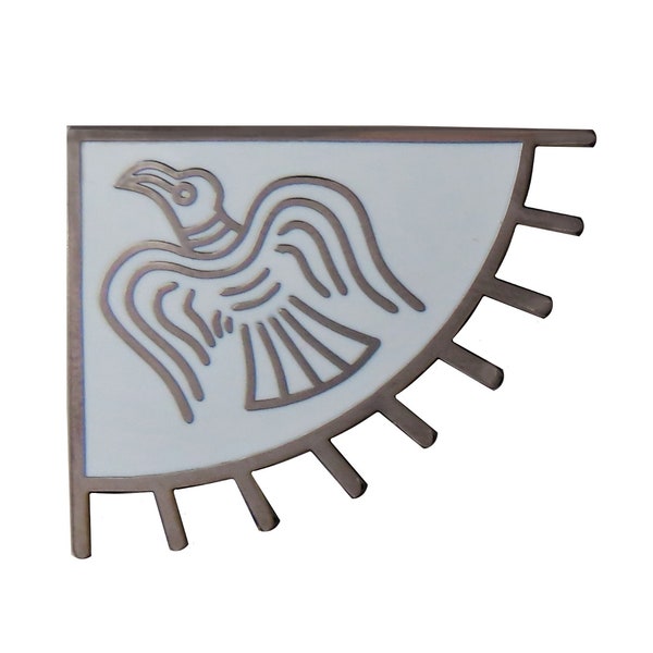 Odin's Raven Banner Viking Norse Flag White Pin Badge