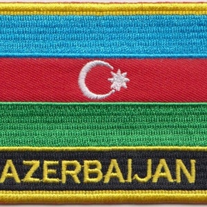 Azerbaijan Flag Rectangular Embroidered Patch
