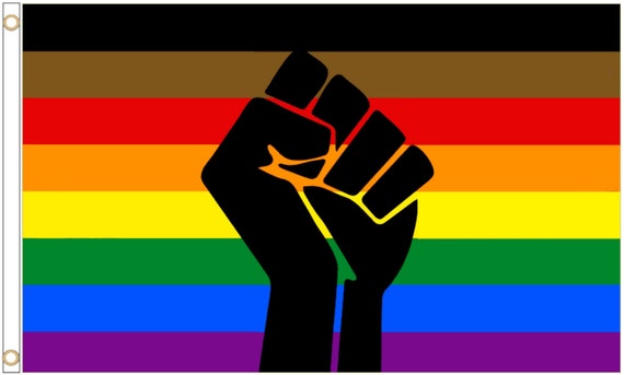 LGBTQ Pride Flag Philadelphia Pride Black Fist All Colours Etsy