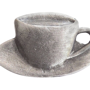 Tea Cup Pewter Pin Badge - Hand Made in The United Kingdom