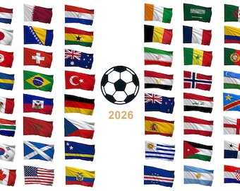 Football 2026 National Polyester Flags - Choice of Sizes