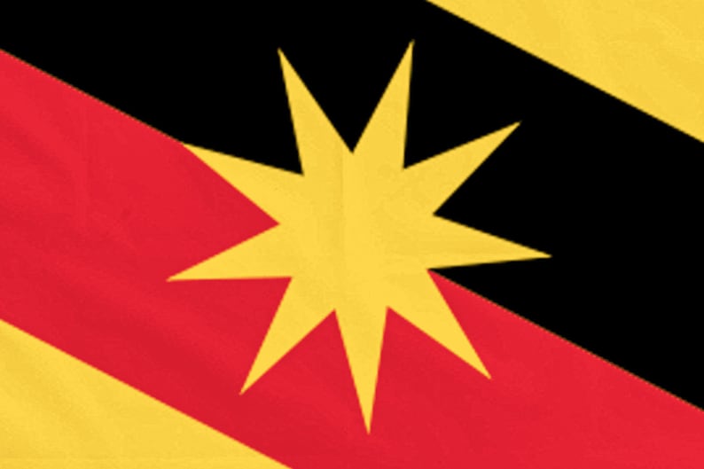 Sarawak Flag with Eyelets or Rope and Toggle Hand Made in the UK image 4