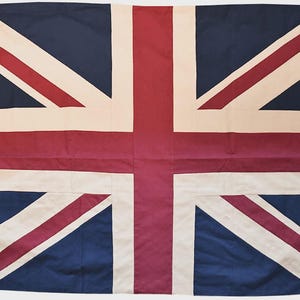 Union Jack Vintage Look Fully Sewn Cotton Flag - 150cm x 100cm - 6 Eyelets