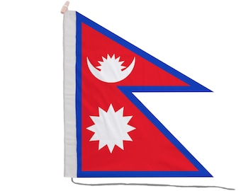 Nepal Flag with Eyelets or Rope and Toggle - Hand Made in the UK