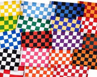 Checkered Coloured Small Arts & Crafts Flags - 18 to Choose From