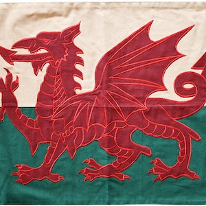 Wales Welsh Dragon Fully Sewn Cotton Flag - 100cm x 50cm - 4 Eyelets
