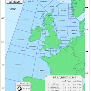 UK Shipping Forecast Areas Map 5'x3' Flag