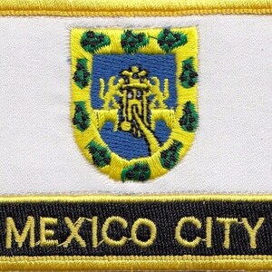 Mexico City Flag Rectangular Embroidered Patch