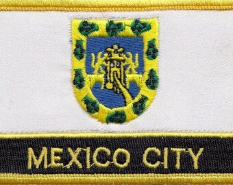 Mexico City Flag Rectangular Embroidered Patch