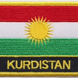 Kurdistan Flag Rectangular Embroidered Patch