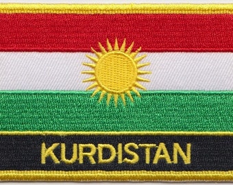 Kurdistan Flag Rectangular Embroidered Patch